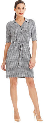 Shelli Segal Laundry By Belted Half Sleeve Shirt Dress