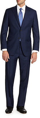 Saks Fifth Avenue Samuelsohn Two-Button Check Wool Suit