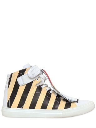 Pierre Hardy Limited Edition Striped Leather Sneakers