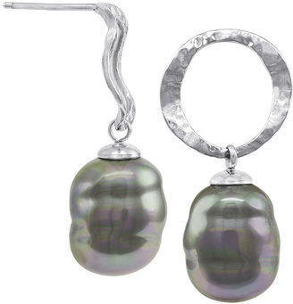 Majorica Pearl Earrings, Sterling Silver Organic Man Made Baroque Pearl Drops