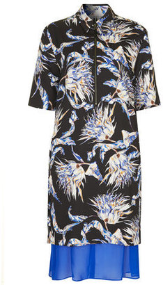 Topshop Womens **Artichoke Floral Print Shirt Dress by Unique - Black