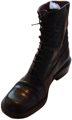 Sartore Black Leather Ankle boots