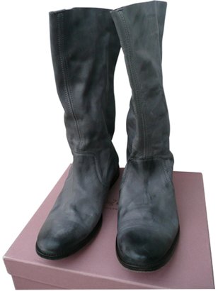 Zadig & Voltaire Gray leather Phoenix boots