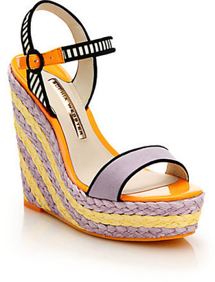 Lucita Striped Espadrille Wedge Sandals