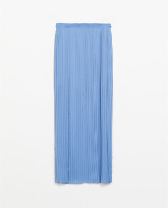 Zara 29489 Long Fine Pleat Skirt