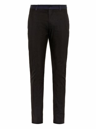 Dolce & Gabbana Bi-colour cotton-blend cropped trousers