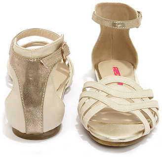 C Label Lili 1 Nude and Gold Ankle Strap Sandals