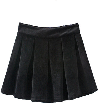 Choies Black Velvet Skater Skirt