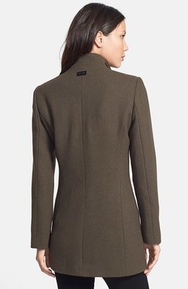 Calvin Klein Two Tone Asymmetrical Tweed Coat