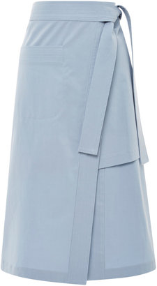 Suno Blue Layered Split Skirt