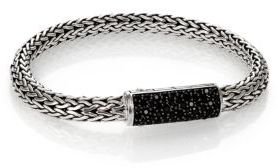 John Hardy Classic Chain Sterling Silver & Black Sapphire Bracelet