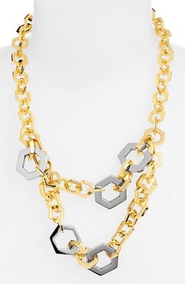 Tory Burch Hexagon Two-Strand Necklace