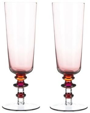 Sagaform Set of two pink 'Spectra' champagne glasses