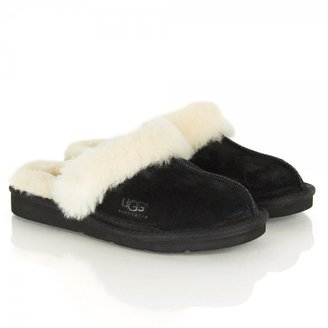 UGG Cozy 2 Black Suede Women's Shearling Slippers