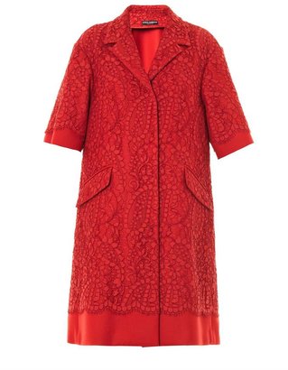 Dolce & Gabbana Lace and wool A-line coat