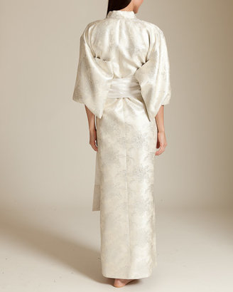 Daniel Hanson Silk Silk Filigree Jacquard Long Kimono