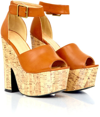 Missguided Tan Cork Wedges
