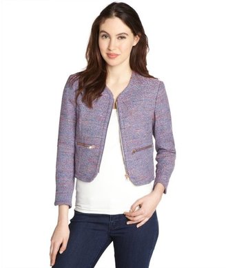 French Connection rainbow boucle zip front jacket