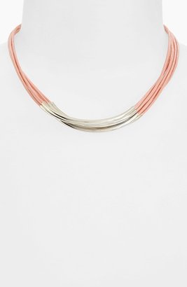 Tasha Natasha Couture Leather Multi Strand Collar Necklace