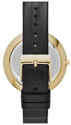 Skagen 'Gitte' Round Slim Leather Strap Watch, 38mm