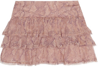 Zadig & Voltaire Eglane snake-print silk-chiffon mini skirt