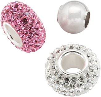 Individuality Beads Sterling Silver Pink Crystal & Spacer Bead Set