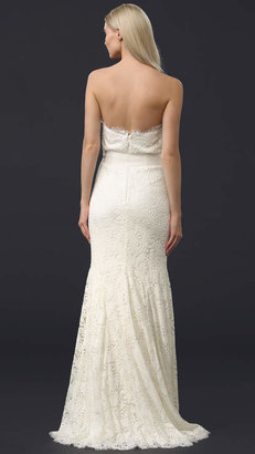 Theia Sweetheart Strapless Lace Gown