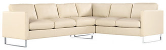 Design Within Reach Goodland Large Sectional in Leather, Left, Stainless Legs
