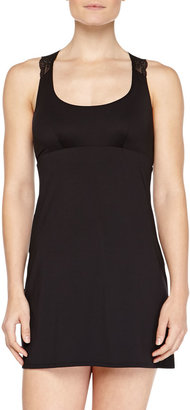 Cosabella Trenta Lace-Back Short Slip Dress, Black