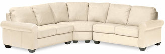 Asstd National Brand Leather Possibilities Roll-Arm 3-pc. Loveseat Sectional