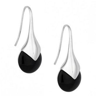 Betty Jackson Designer jet pearl capped drop earring