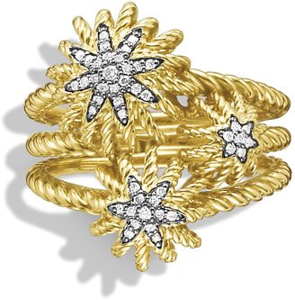 David Yurman Starburst Cluster Ring with Diamonds in Gold