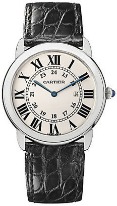 Cartier Ronde Solo de Stainless Steel & Alligator Large Strap Watch