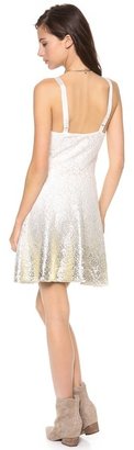 Free People Foil Ombre Lace Fit N Flare Dress