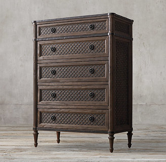 Restoration Hardware Louis XVI Treillage 5-Drawer Narrow Dresser