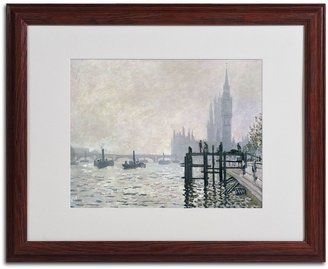 Trademark Fine Art 16'' x 20'' ''The Thames Below Westminster'' Framed Canvas Wall Art by Claude Monet