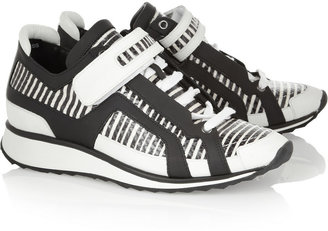 Pierre Hardy Striped elaphe and leather sneakers
