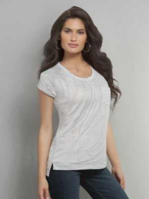 New York & Co. Burnout Tunic T-Shirt with Pocket