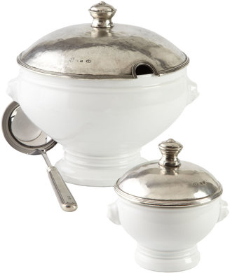 Valpeltro Soup Tureen & Covered Soup Bowls