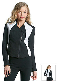 Kensie Textured Asymmetric Zip Jacket