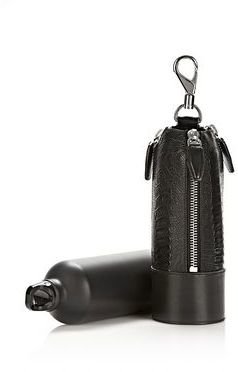 Alexander Wang Runway Water Bottle In Embossed Black With Rhodium