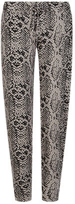 Marks and Spencer Faux Snakeskin Print Tapered Leg Trousers with StayNEWTM