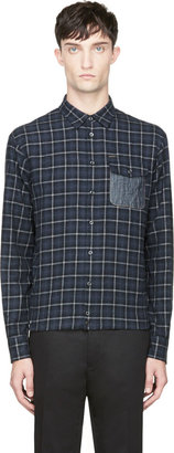 DSquared 1090 Dsquared2 Blue Flannel Combination Shirt