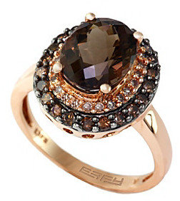 Effy® Smoky Quartz 0.56 ct. t.w. & Diamond Ring in 14K Rose Gold