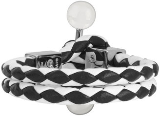 Givenchy Shark Tooth Piercing bracelet in black and white leather