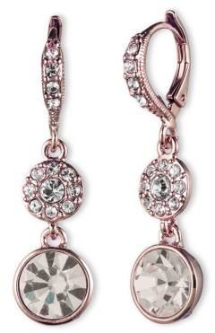 Givenchy Rose Gold Tone and Swarovski Crystal Double Drop Earrings