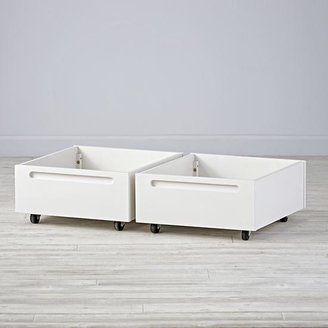 Set of 2 Adjustable White Activity Table Bins