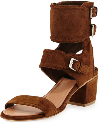 Laurence Dacade Suede Ankle Cuff Sandal, Brown