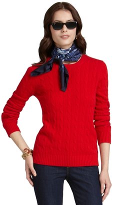 Brooks Brothers Cashmere Cable Crewneck Sweater