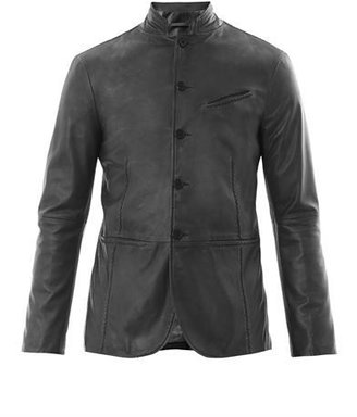John Varvatos Button front leather jacket